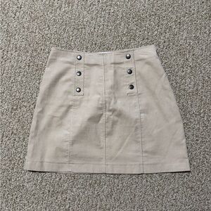 Hippie Rose Cream Button-Accent Mini Skirt
